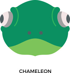 Chameleon icon Flat colour black symbol