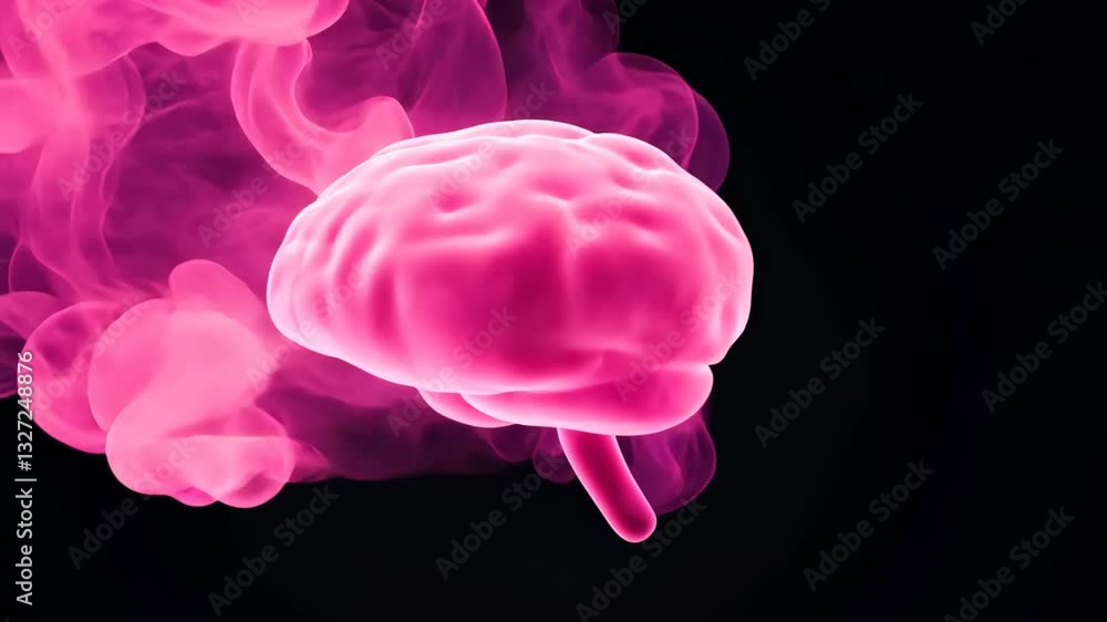 Poster 3d render x ray style human brain in motion with vivid colors showcasing neural activity and connect