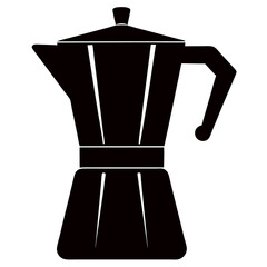 Coffee Maker Silhouette - Minimalist Design, Black & White Icon