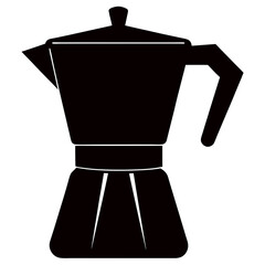 Coffee Maker Silhouette - Minimalist Design, Black & White Icon