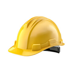 Fototapeta premium Bright yellow safety helmet, perfect for construction stock photography.