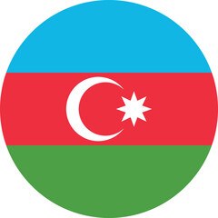 Azerbaijan flag with a circular design and digital illustration also with isolated background