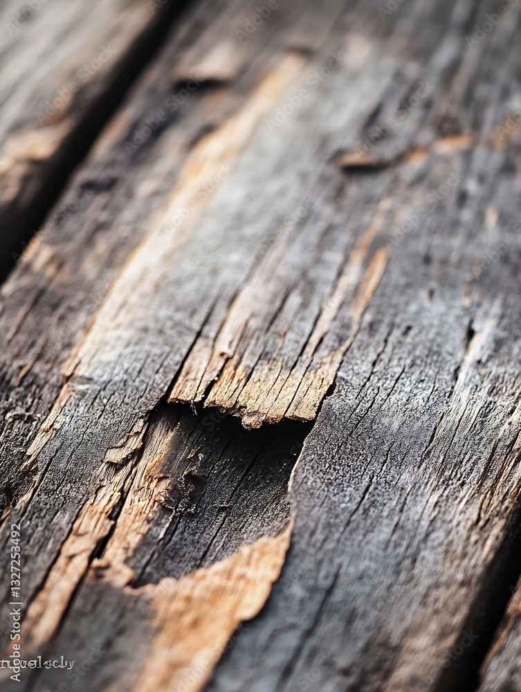 Poster detailed close up of weathered wood texture showcasing natural aging and rustic charm : generative a