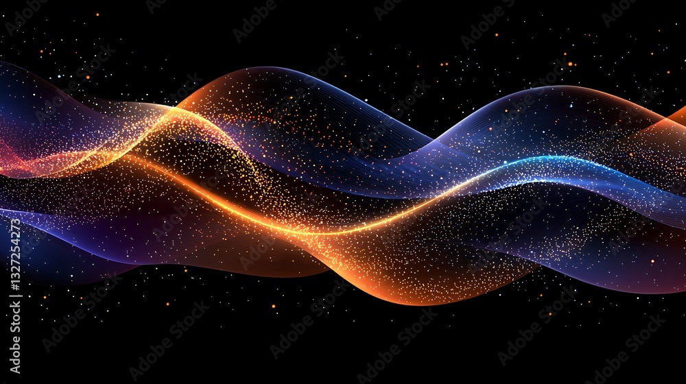 Poster abstract flowing light waves background