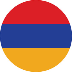 National flag of Armenia country , circular or Round or spherical shape of Armenia flag with a isolated background, Vector design and digital illustration