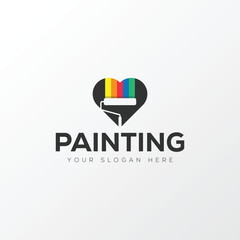 Paint logo, painting design, paint brush icon design with colorful elegant vector template