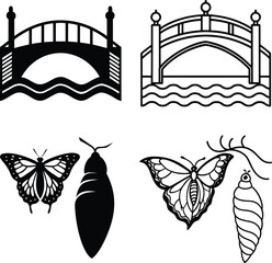 Bridge Transformation Metamorphosis Butterfly Life Cycle Symbols