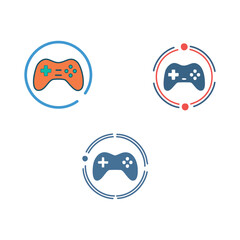 Game joystick vector color icon set stock illustration