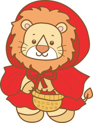 Cute Lion Halloween vector icon. Funny baby Lion animal series Halloween illustration.