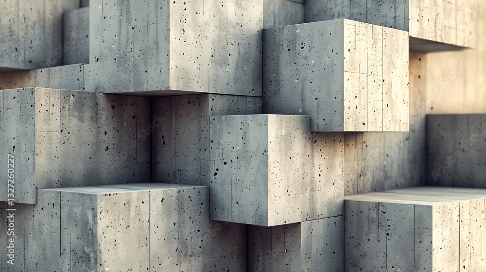 Poster abstract gray concrete cubes texture background