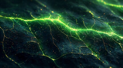 Abstract Green Energy Veins Background Texture