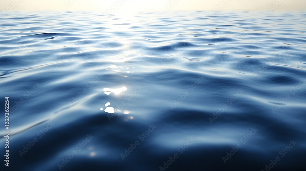 Poster Serene view of shimmering water surface creating a tranquil atmosphere : Generative AI