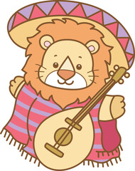 Cute Lion Halloween vector icon. Funny baby Lion animal series Halloween illustration.