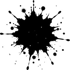 Black Ink Splatter Effect on Plain Black Vector - High-Contrast Design