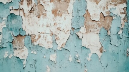 Obraz premium Peeling paint reveals aged wall texture and layers of color