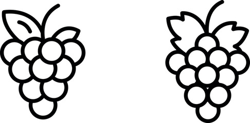 "Fresh Grape Icon – Sweet and Juicy Fruit Symbol in Vector Style"