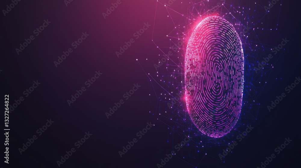 Poster digital fingerprint on abstract background