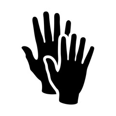 Obraz premium high five silhouette icon isolated on transparent background 