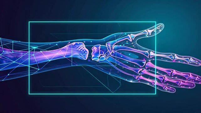 Digitale Darstellung eines durchsichtigen menschlichen Knochens