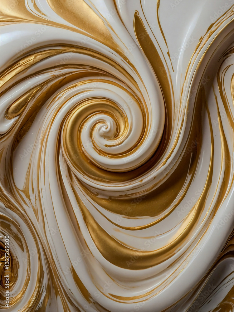 Poster elegant swirls of cream and gold creating a luxurious background for design elements in a studio spa