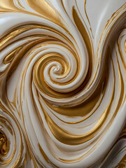Elegant swirls of cream and gold creating a luxurious background for design elements in a studio space.