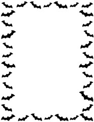 Obraz premium Halloween Frame Made of Black Bat Silhouettes, Decorative Border for Spooky Occasions.