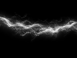 Lightning against a black background, an electricity and thunder concept.