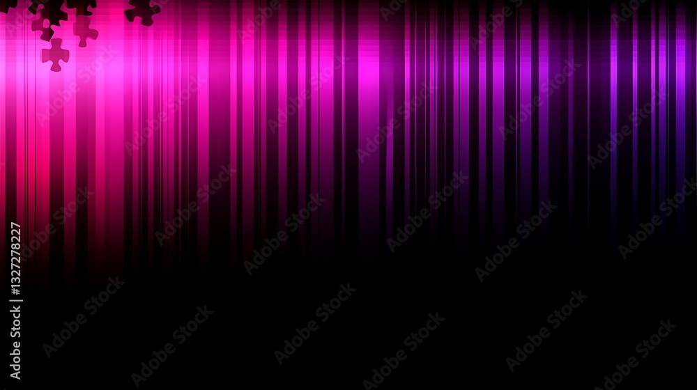 Poster abstract purple gradient background with vertical lines and puzzle pieces