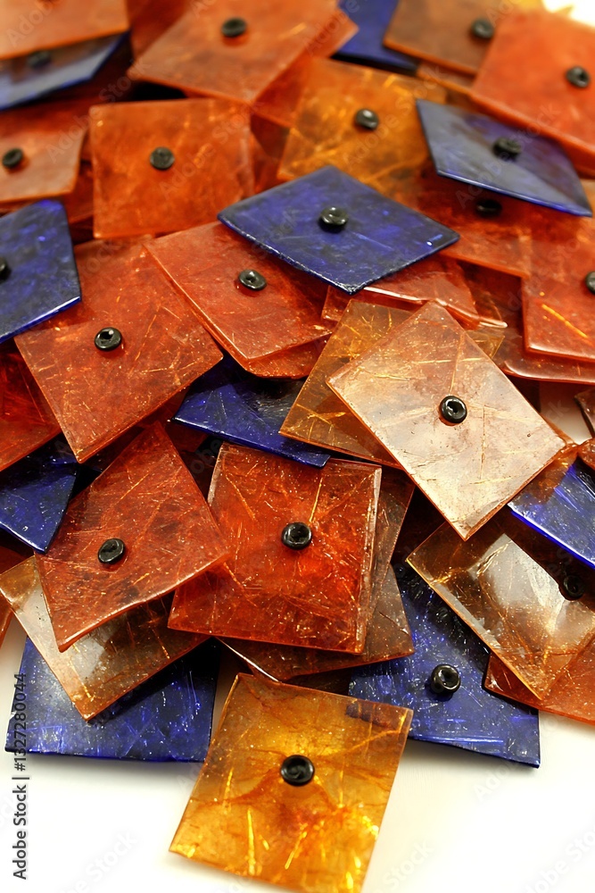 Aufkleber abstract squares with a central button, evoking textured patterns and colors