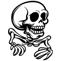 Skeleton in the Air, Simple Vector Logo
