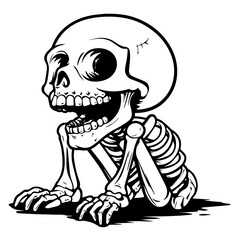 Skeleton in the Air, Simple Vector Logo