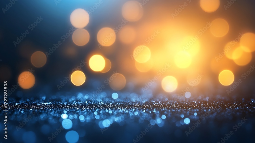 Poster abstract composition of shimmering glitter bokeh lights in vibrant colors and hues : generative ai