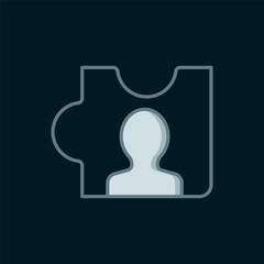 Line Head hunting icon isolated on black background. Business target or Employment sign. Human resource and recruitment for business. Flat filled outline style with shadow. Vector