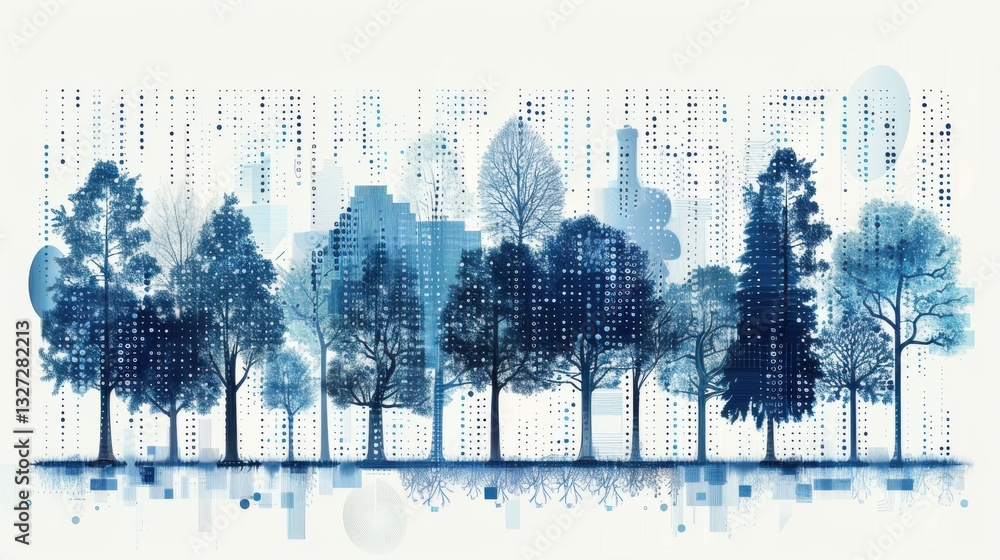 Poster data visualization concepts for modern business insights and digital workspaces