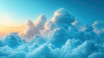 Colorful cloudscape at sunrise from high altitude