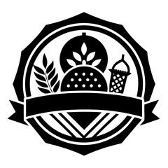 Food logo icon symbol, simple and clean minimal white background