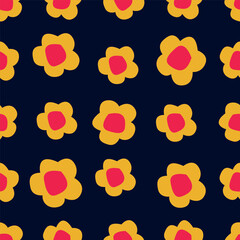 Vintage seamless floral pattern. Ditsy style background of small flowers. Ditsy floral over light yellow background. Small flower pattern for fashion, wrapping, printing on fabrics and surface