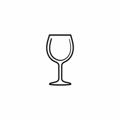 Wine Glass Silhouette Vector: Minimalist Black Outline of Classic Stemware