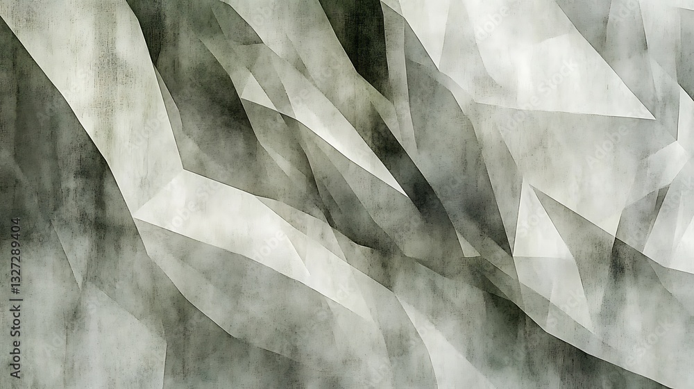 Poster abstract geometric background with overlapping polygon shapes in monochrome