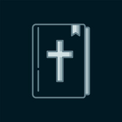 Fototapeta premium Line Holy bible book icon isolated on black background. Flat filled outline style with shadow. Vector