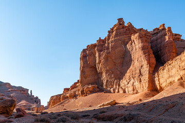 Fototapeta premium The famous Valley of Castles in the Charyn River Canyon in southeastern Kazakhstan