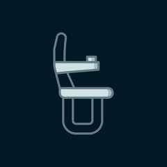 Line Airplane seat icon isolated on black background. Flat filled outline style with shadow. Vector