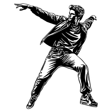 Silhouette of a Dancer Highlighting Energetic Hip Movements and Rhythmic Step