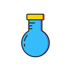 Color Test tube and flask chemical laboratory test icon isolated on white background. Laboratory glassware sign. Flat filled outline style with shadow. Vector