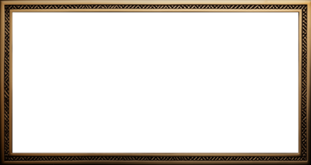 Elegant Ornate Golden Frame with transparent Center for Art Design A decorative gold frame with intricate details