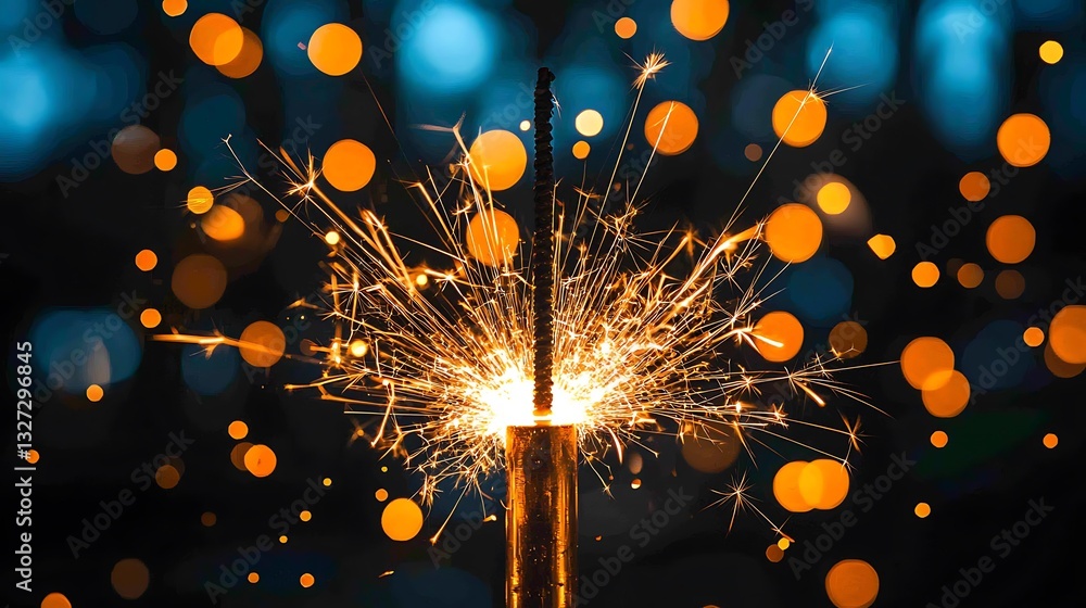 Poster bright sparkler bokeh background