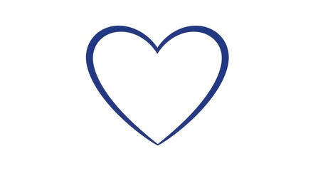 blue heart isolated on white background 