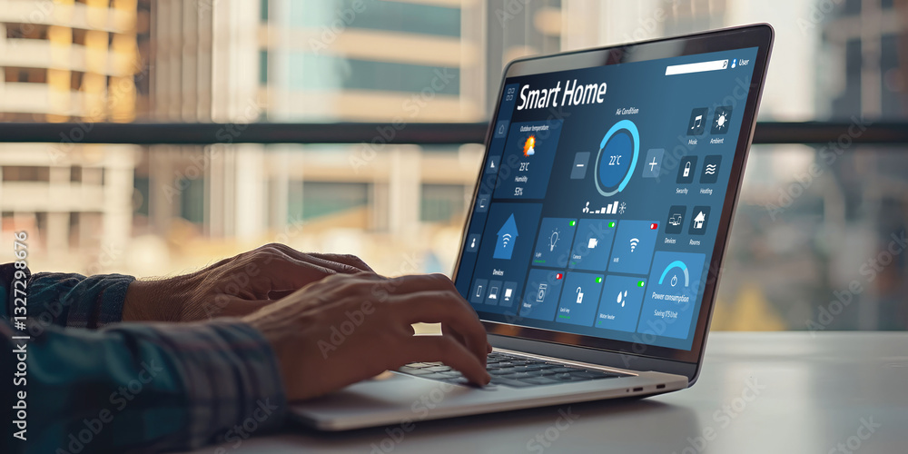 Poster smart home technology, centric remote control system with digital dashboard for air conditioning, sa