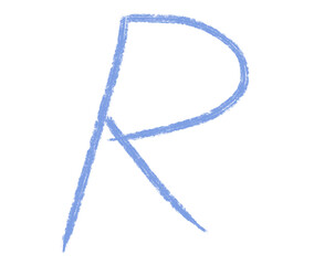 Abstract element hand-drawn brush pencil texture strokes letter R