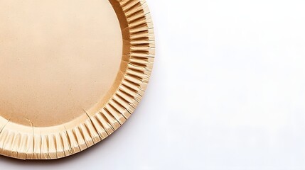 Biodegradable Disposable Plate in Brown Color with Textured Rim for Eco-Friendly Dining Options